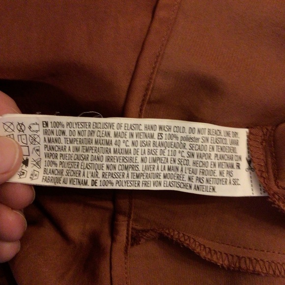 Forever 21 Satin Copper 3/4 Sleeve Faux Wrap Keyhole Mini Dress Size Small - Picture 6 of 7